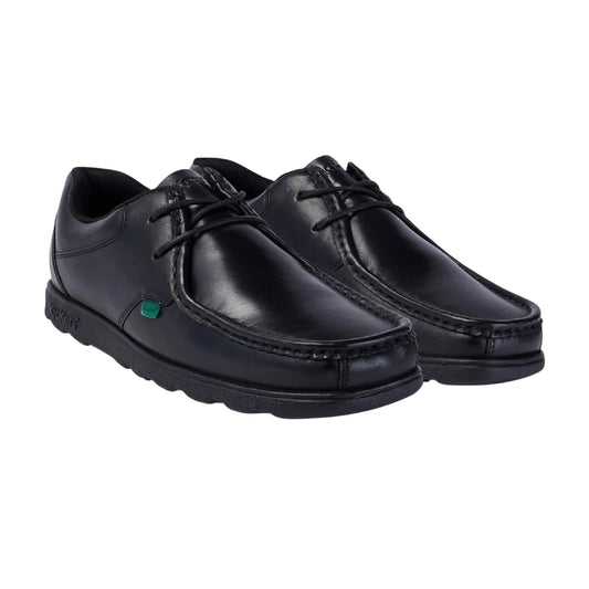 Black - Front - Kickers Mens Fragma Leather Shoes