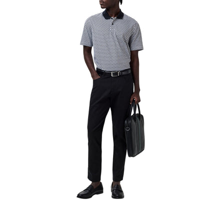 Black - Side - Ted Baker Mens Geometric Polo Shirt