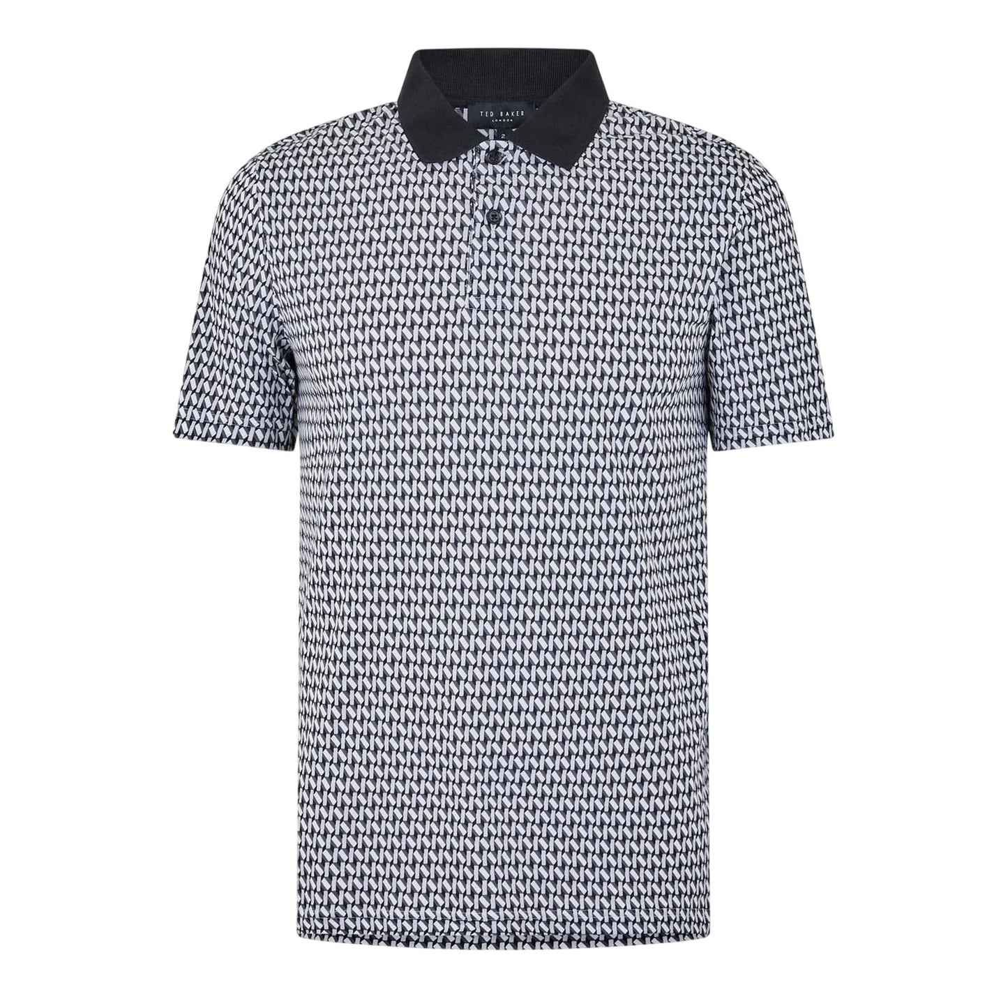 Black - Front - Ted Baker Mens Geometric Polo Shirt