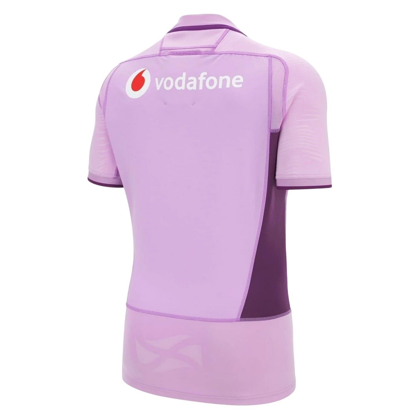 Pink - Back - Scotland RU Unisex Adult Authentic 25-26 Macron Away Shirt