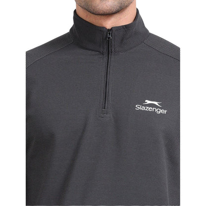 Grey - Side - Slazenger Mens Quarter Zip Sweatshirt