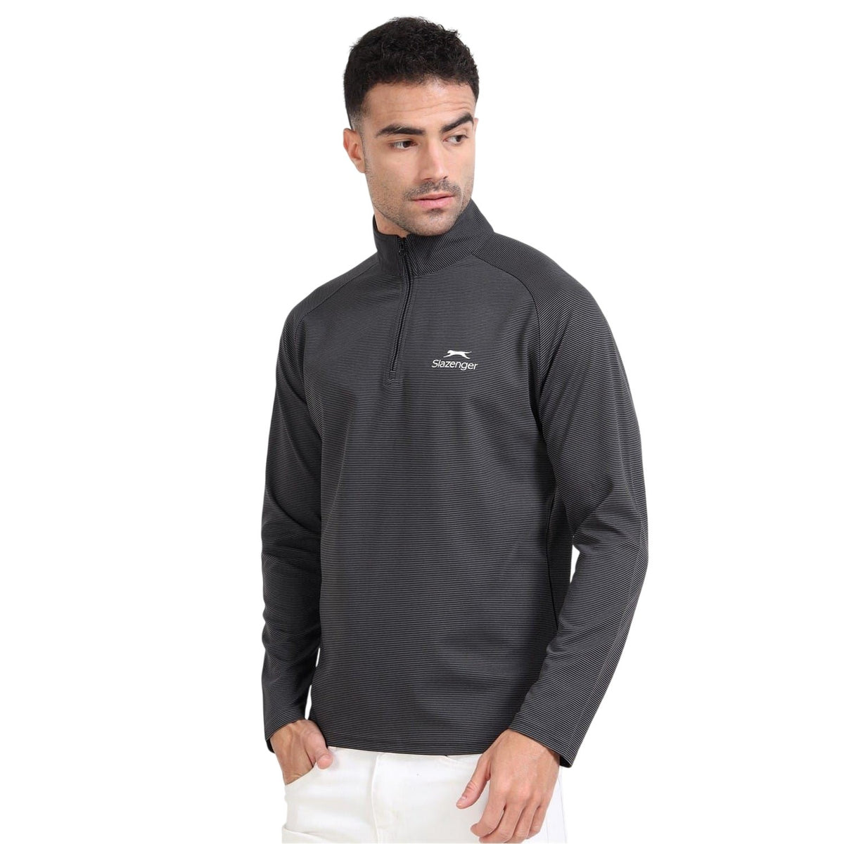 Grey - Lifestyle - Slazenger Mens Quarter Zip Sweatshirt