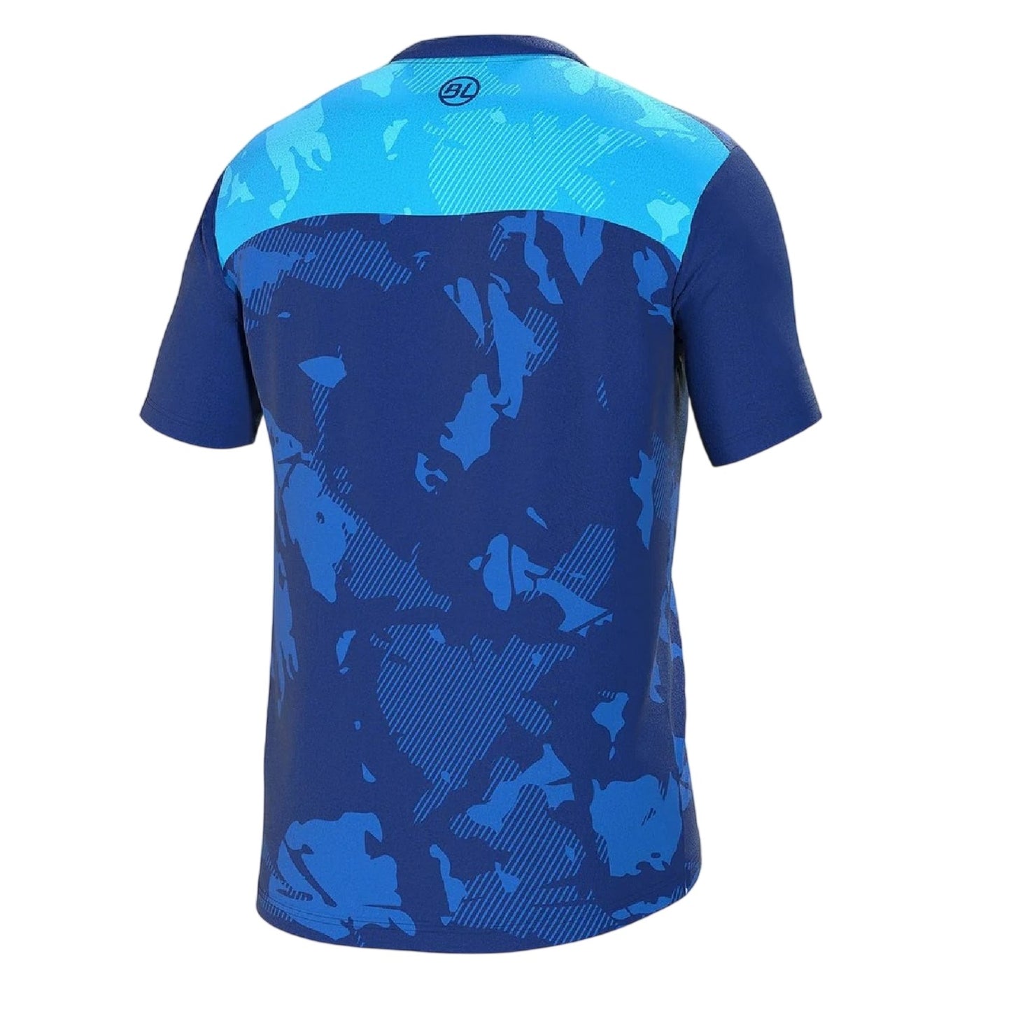 Blue Navy - Back - Bicycle Line Mens Camouflage Fitted T-Shirt