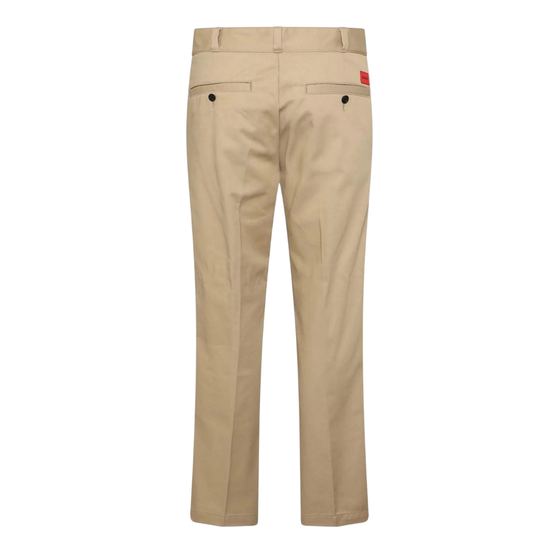 Beige - Back - Hugo Boss Mens Relaxed Fit Trousers