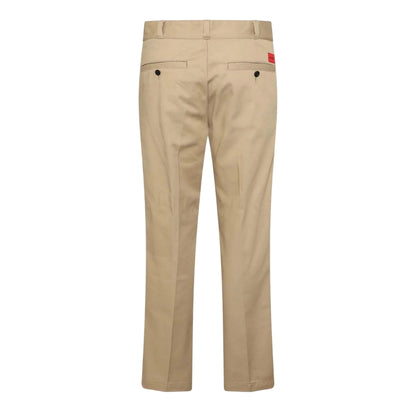 Beige - Back - Hugo Boss Mens Relaxed Fit Trousers