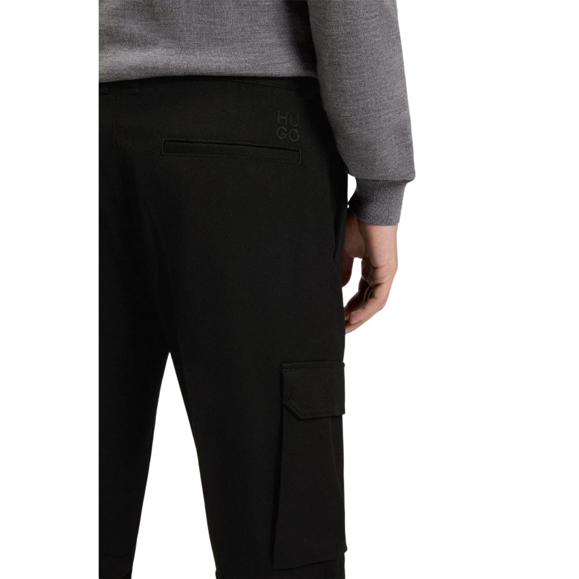 Black - Side - Hugo Mens Glavin241 Slim Cargo Trousers