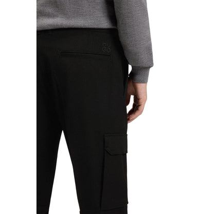 Black - Side - Hugo Mens Glavin241 Slim Cargo Trousers