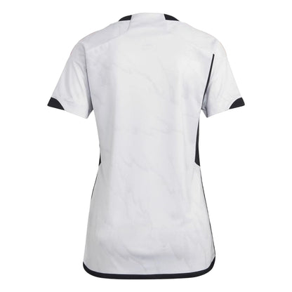 White - Back - Adidas Womens-Ladies Latvia V Neck Football Jersey
