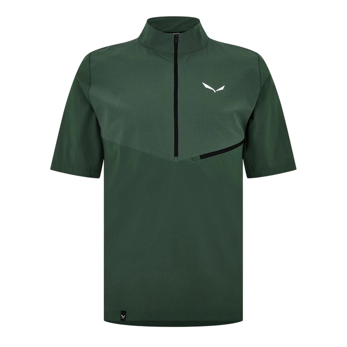 Green - Front - Salewa Mens High-Neck Regular Sports Top