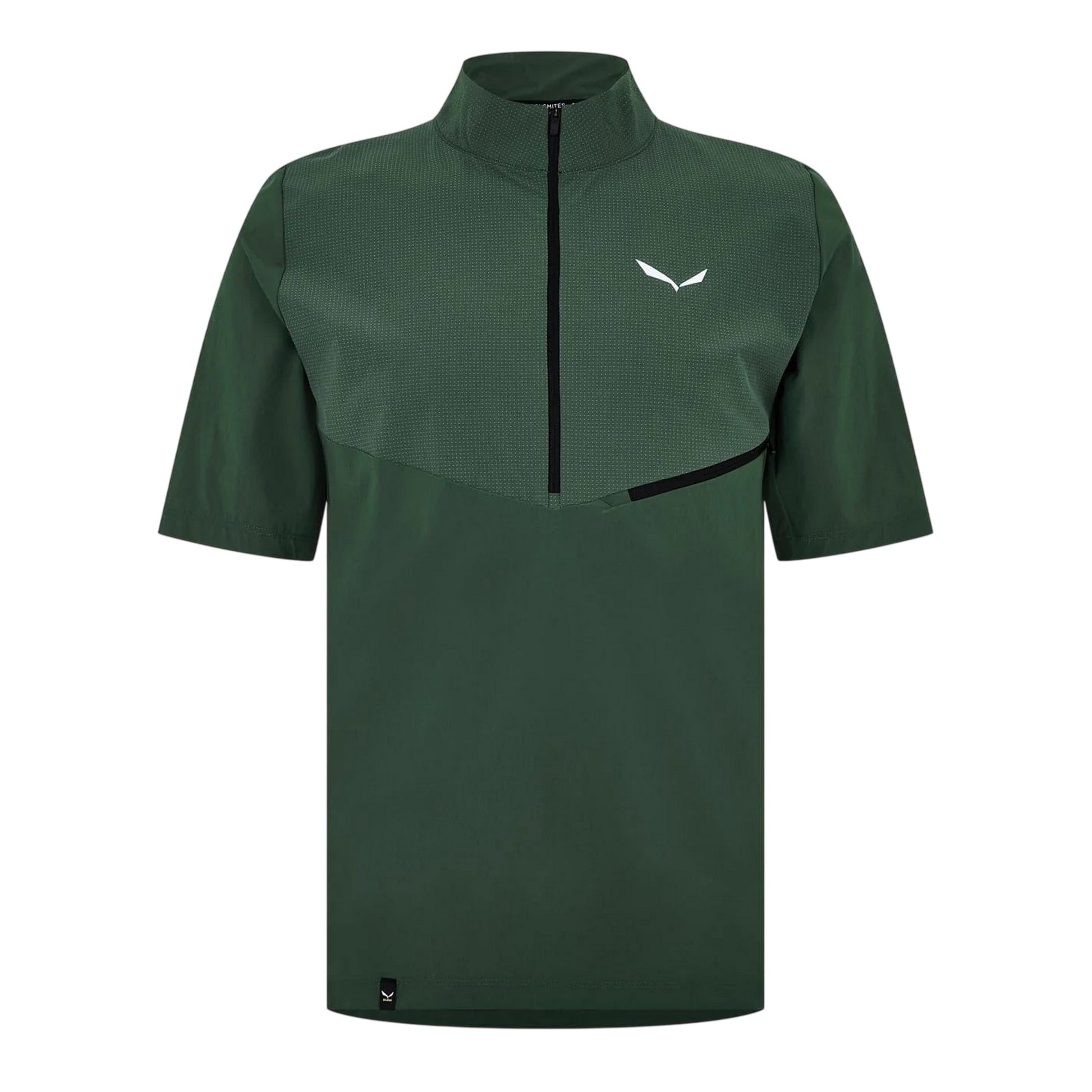Green - Front - Salewa Mens High-Neck Regular Sports Top
