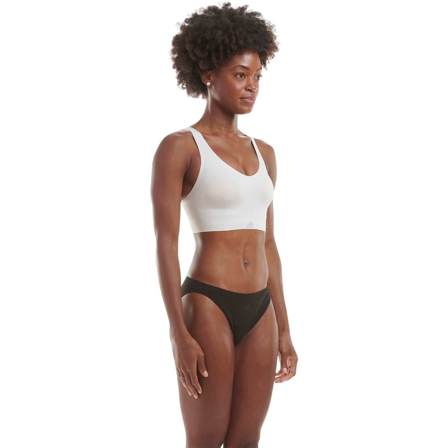 Dash Grey - Side - Adidas Womens-Ladies 2 Ply Sports Bra