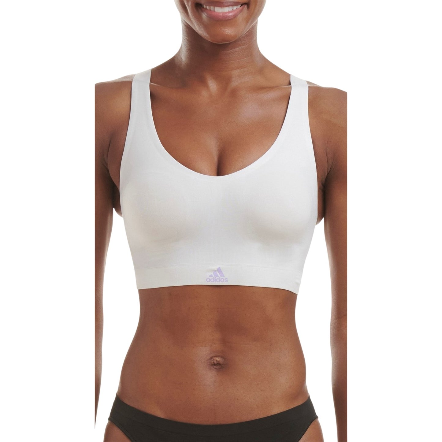 Dash Grey - Front - Adidas Womens-Ladies 2 Ply Sports Bra