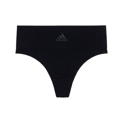 Black-Beige - Back - Adidas Womens-Ladies Stretch Seamless Thong (Pack of 2)