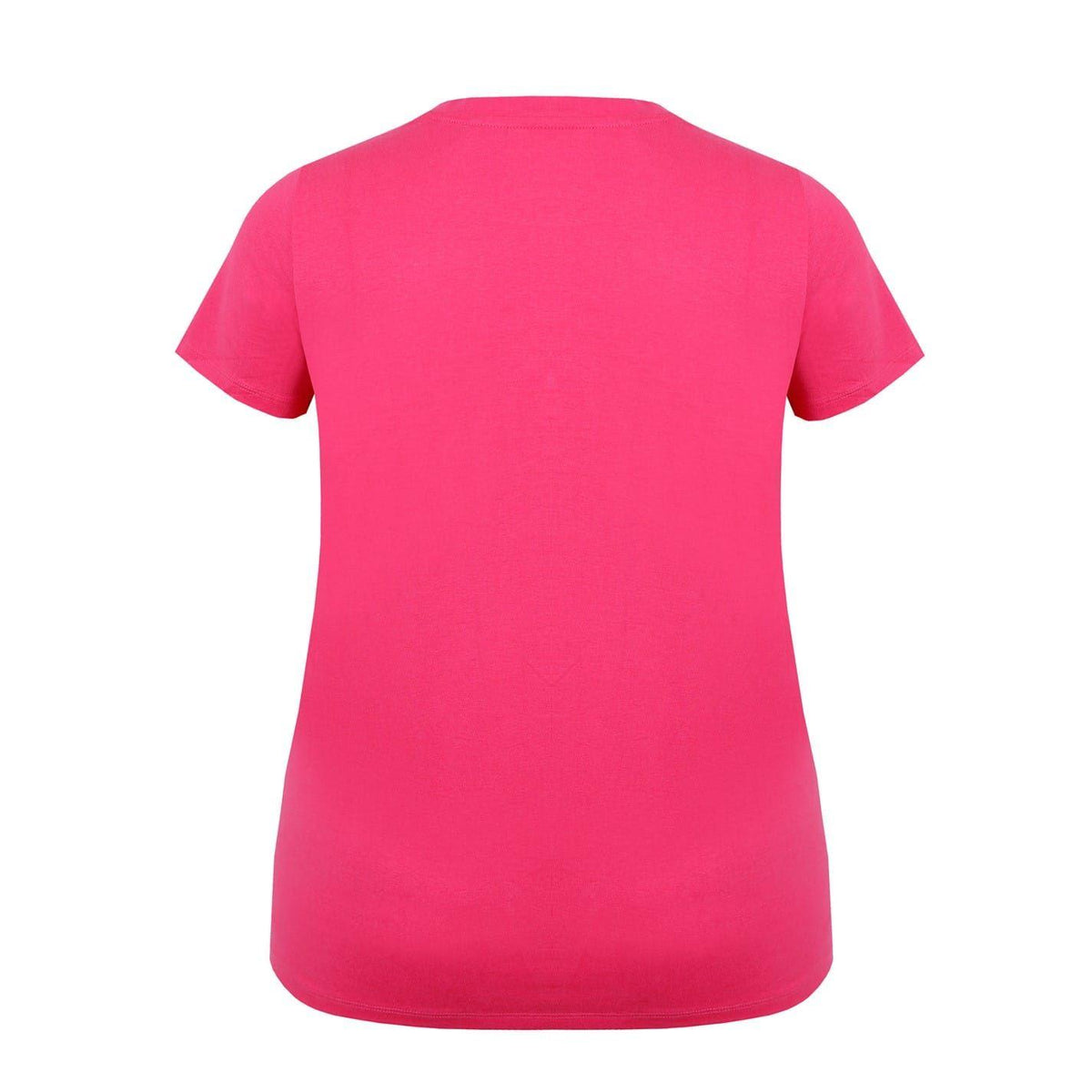 Bright Pink - Back - Slazenger Womens-Ladies Plain Crew Neck Fitted T-Shirt