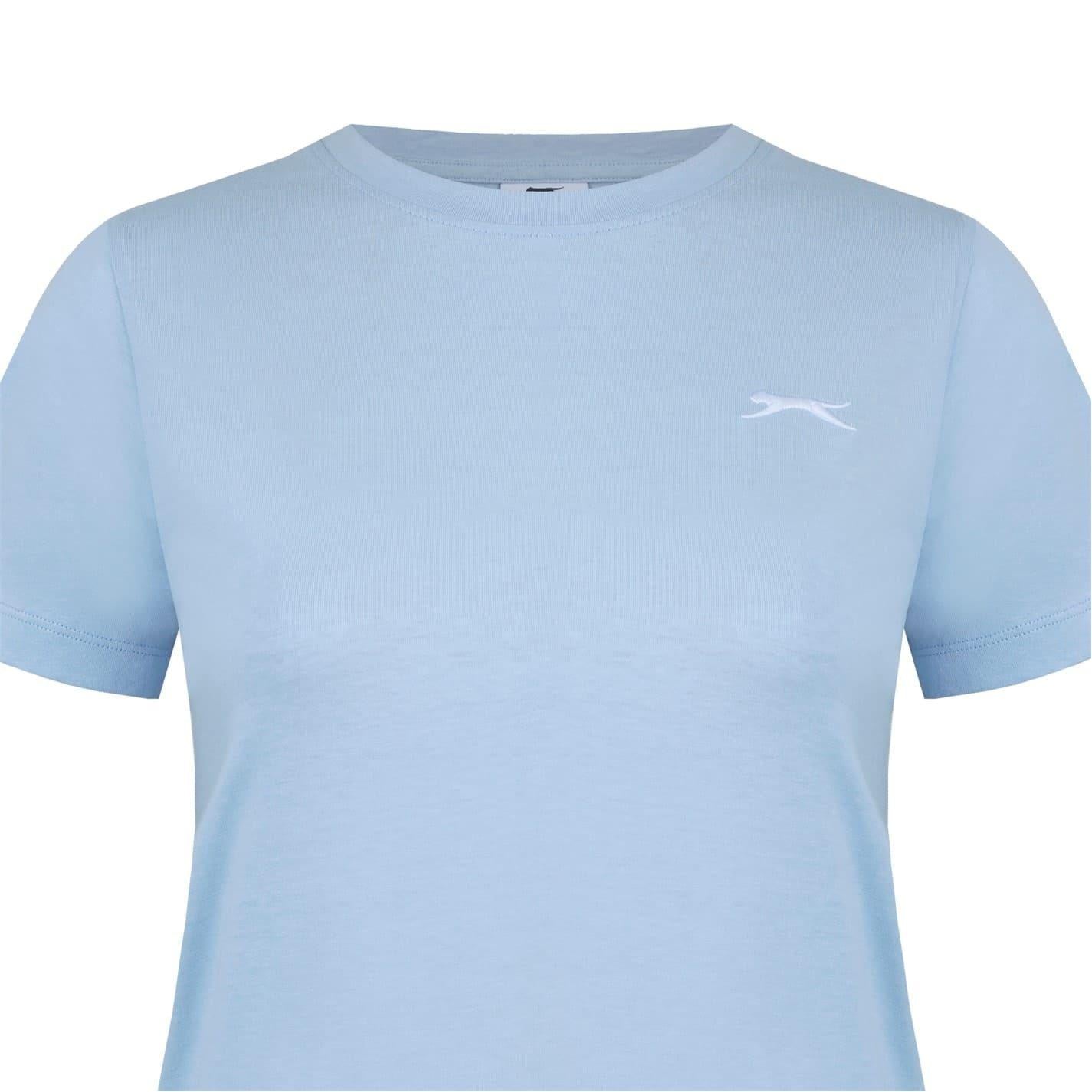 Light Blue - Lifestyle - Slazenger Womens-Ladies Plain Crew Neck Fitted T-Shirt