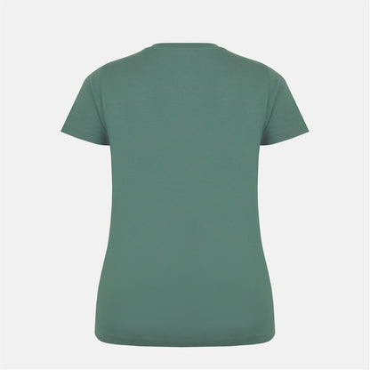 Khaki - Back - Slazenger Womens-Ladies Plain Crew Neck Fitted T-Shirt