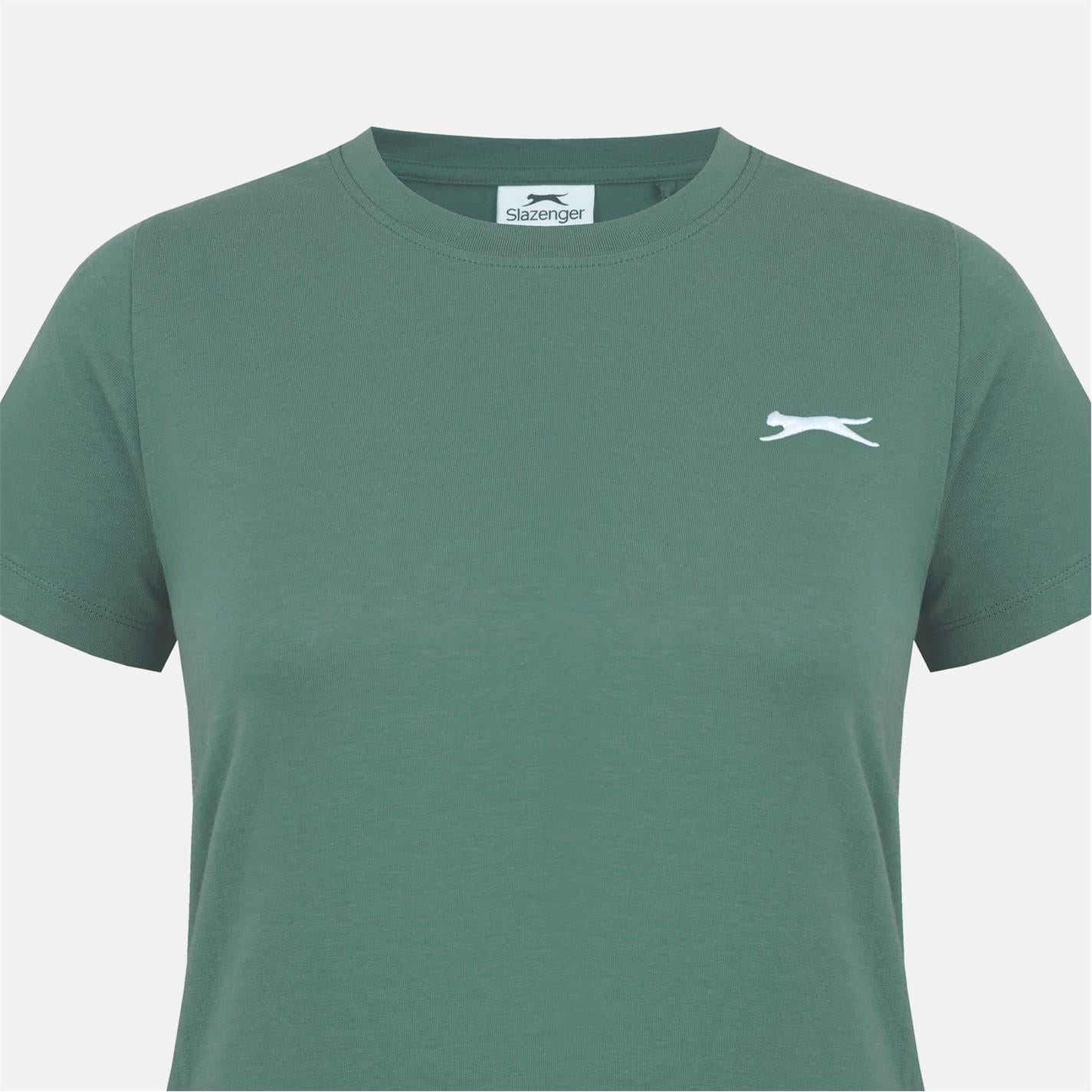 Khaki - Lifestyle - Slazenger Womens-Ladies Plain Crew Neck Fitted T-Shirt