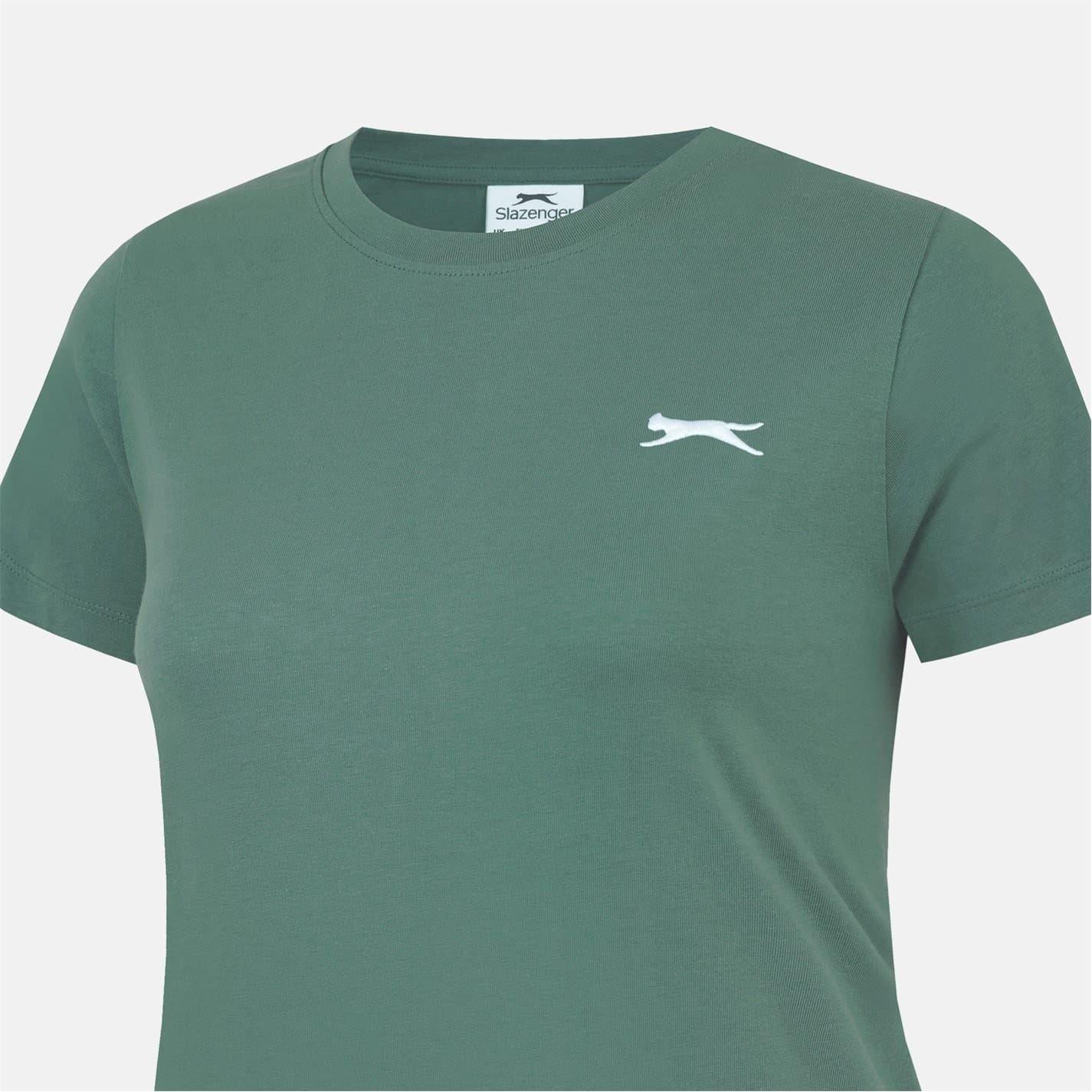 Khaki - Pack Shot - Slazenger Womens-Ladies Plain Crew Neck Fitted T-Shirt