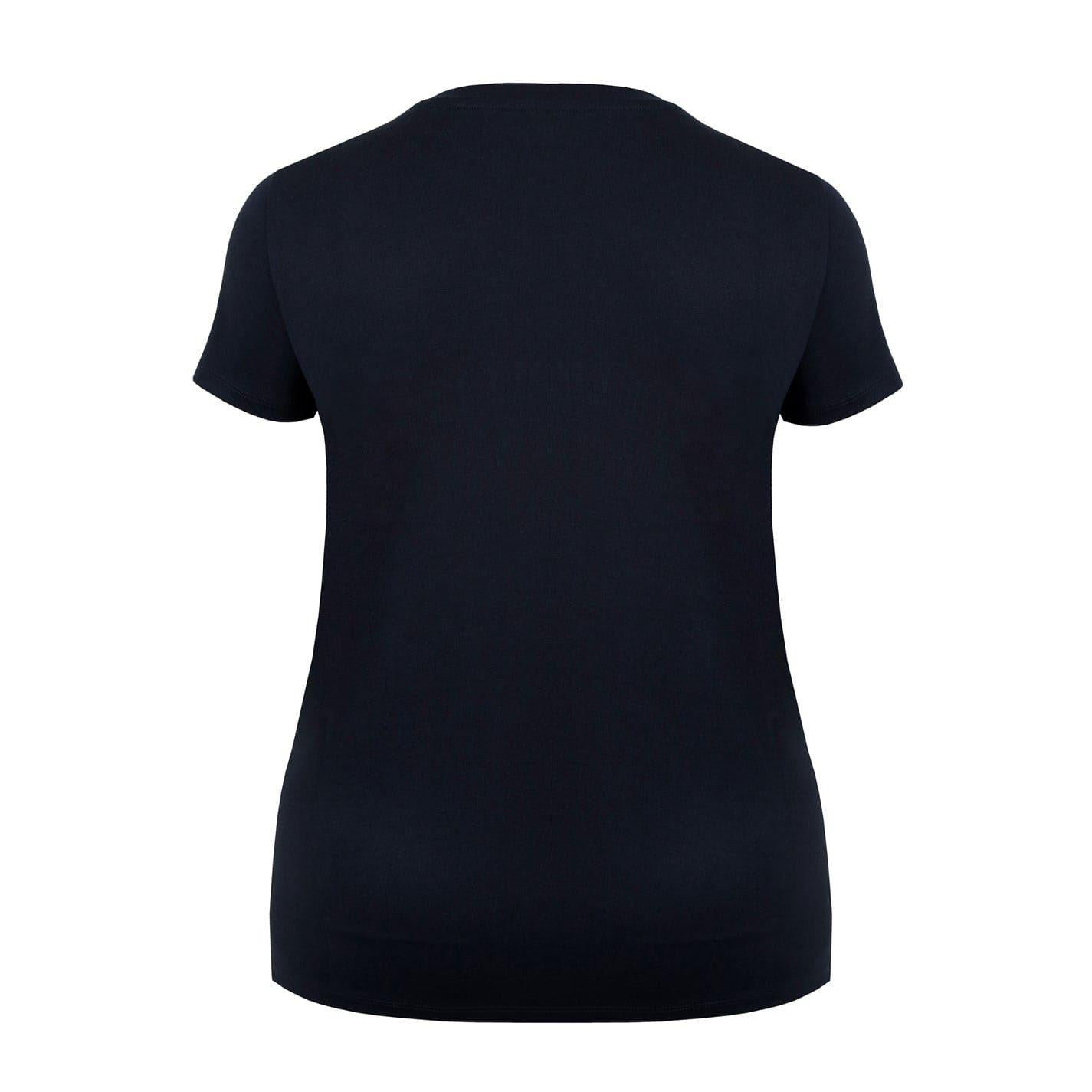 Black - Back - Slazenger Womens-Ladies Plain Crew Neck Fitted T-Shirt