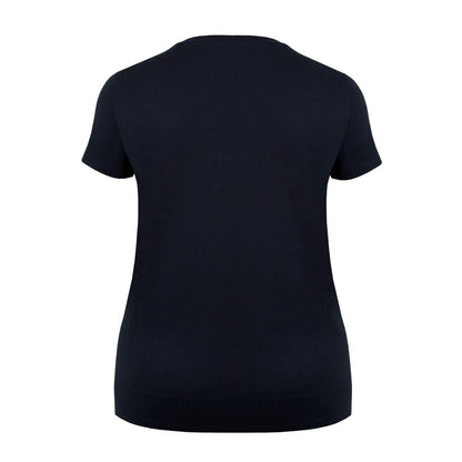 Black - Back - Slazenger Womens-Ladies Plain Crew Neck Fitted T-Shirt