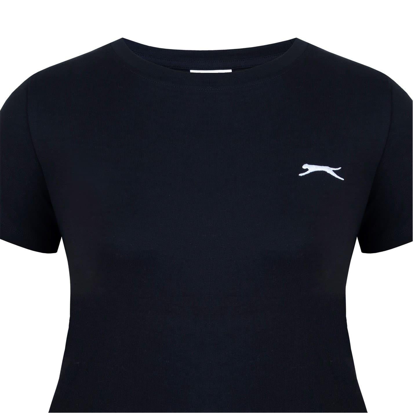 Black - Lifestyle - Slazenger Womens-Ladies Plain Crew Neck Fitted T-Shirt