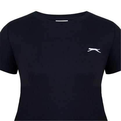 Black - Lifestyle - Slazenger Womens-Ladies Plain Crew Neck Fitted T-Shirt