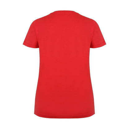 Red - Back - Slazenger Womens-Ladies Plain Crew Neck Fitted T-Shirt