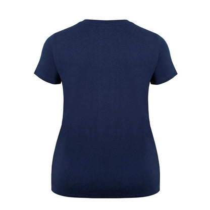 Navy - Back - Slazenger Womens-Ladies Plain Crew Neck Fitted T-Shirt