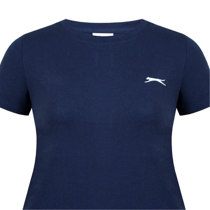 Navy - Lifestyle - Slazenger Womens-Ladies Plain Crew Neck Fitted T-Shirt