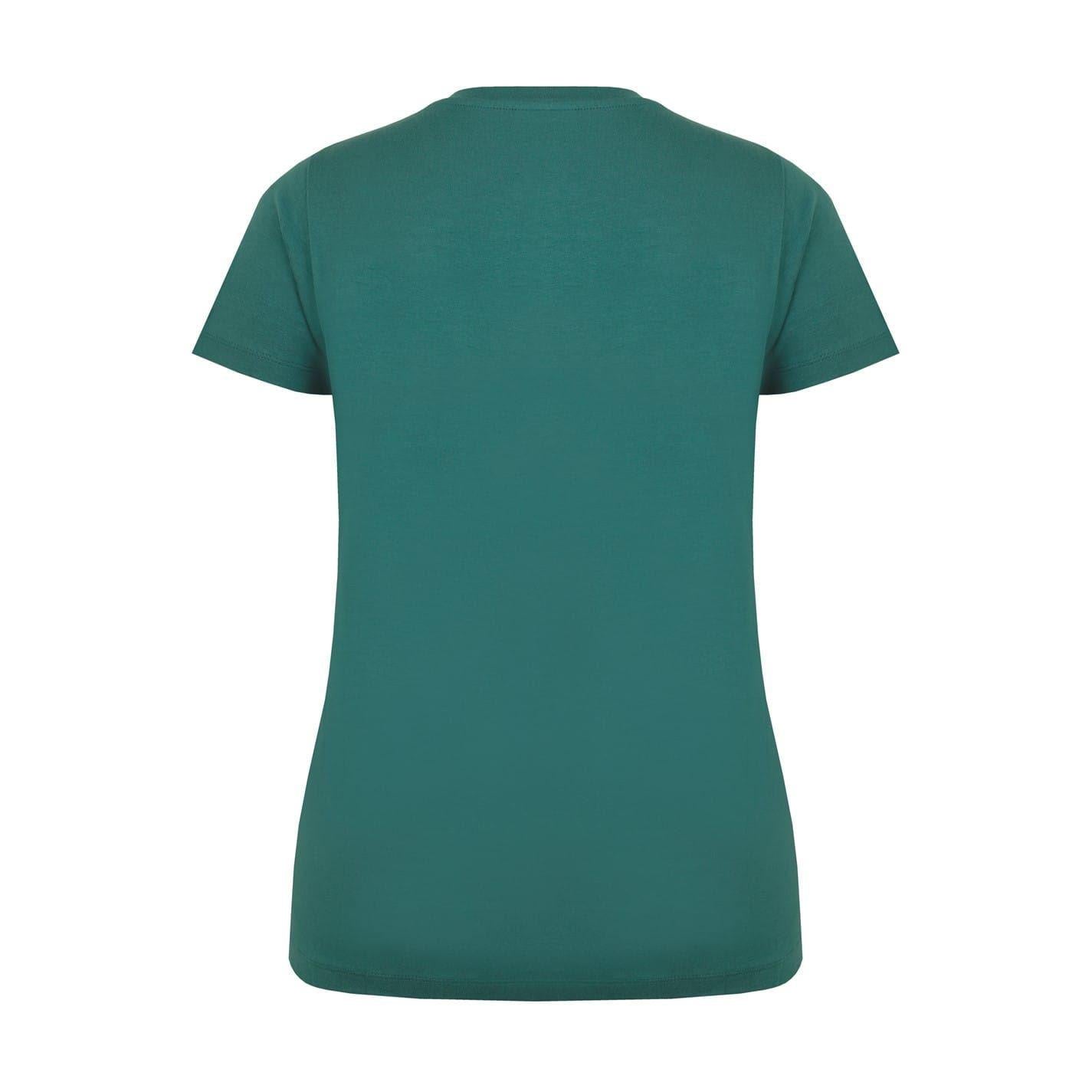 Forest Green - Back - Slazenger Womens-Ladies Plain Crew Neck Fitted T-Shirt