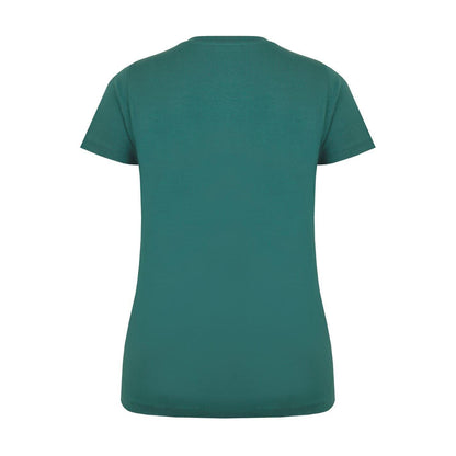 Forest Green - Back - Slazenger Womens-Ladies Plain Crew Neck Fitted T-Shirt