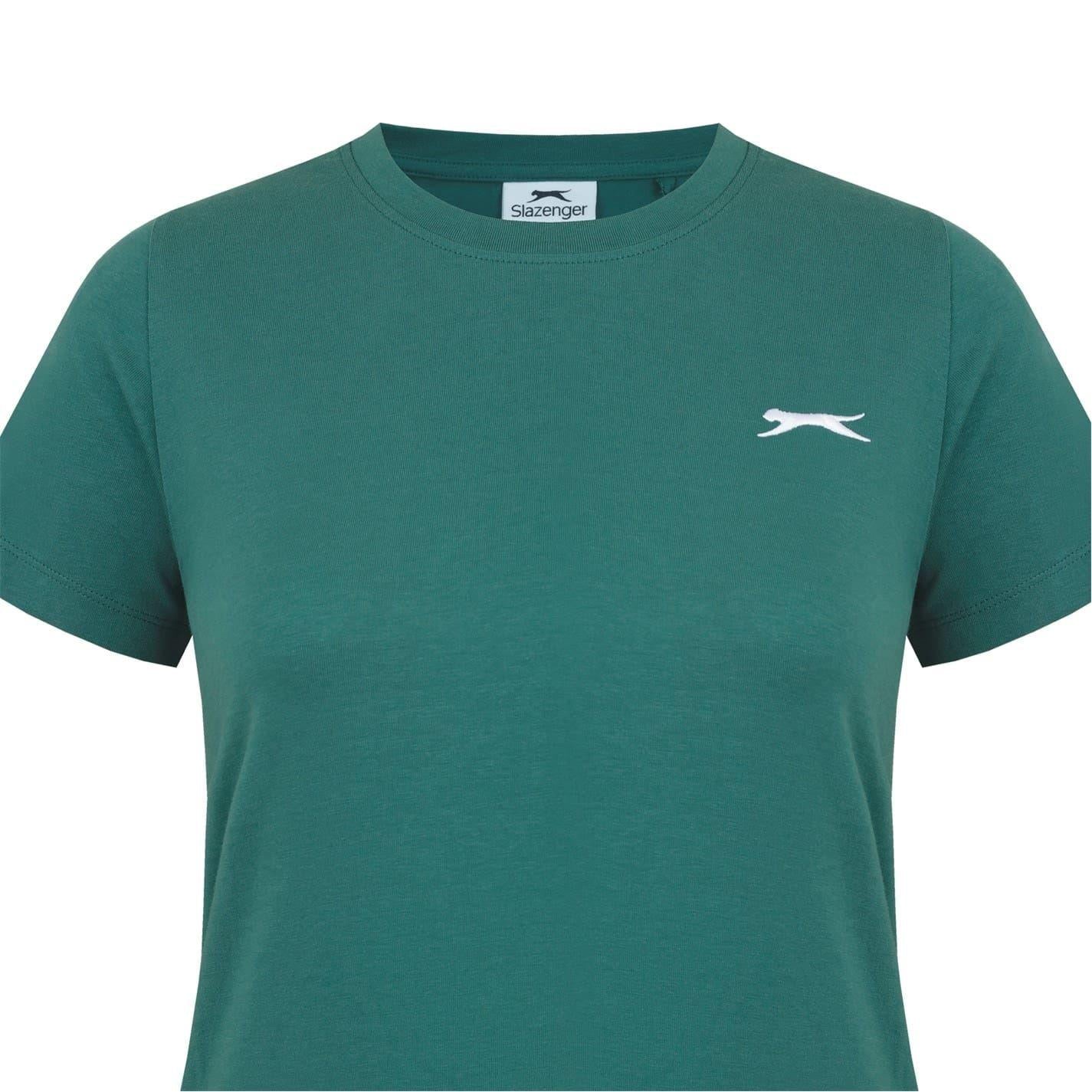 Forest Green - Lifestyle - Slazenger Womens-Ladies Plain Crew Neck Fitted T-Shirt