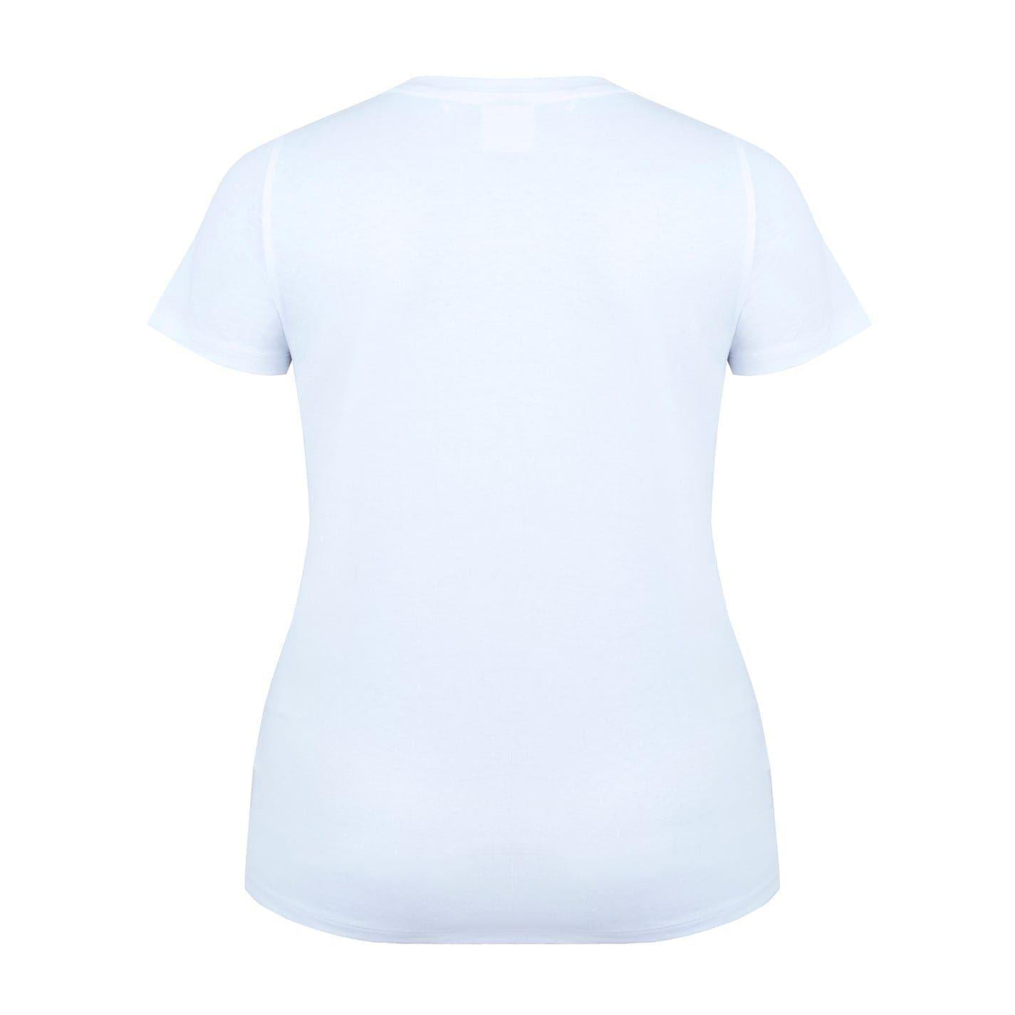 White - Back - Slazenger Womens-Ladies Plain Crew Neck Fitted T-Shirt