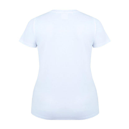 White - Back - Slazenger Womens-Ladies Plain Crew Neck Fitted T-Shirt