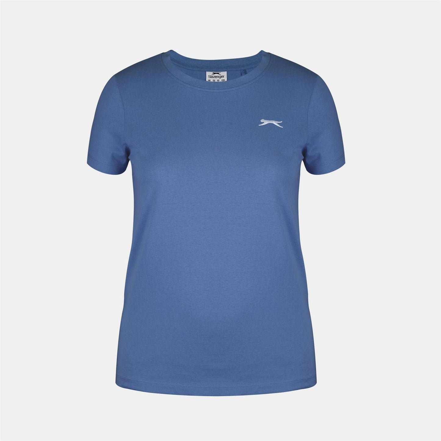 Blue - Front - Slazenger Womens-Ladies Plain Crew Neck Fitted T-Shirt