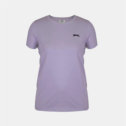 Lilac - Front - Slazenger Womens-Ladies Plain Crew Neck Fitted T-Shirt