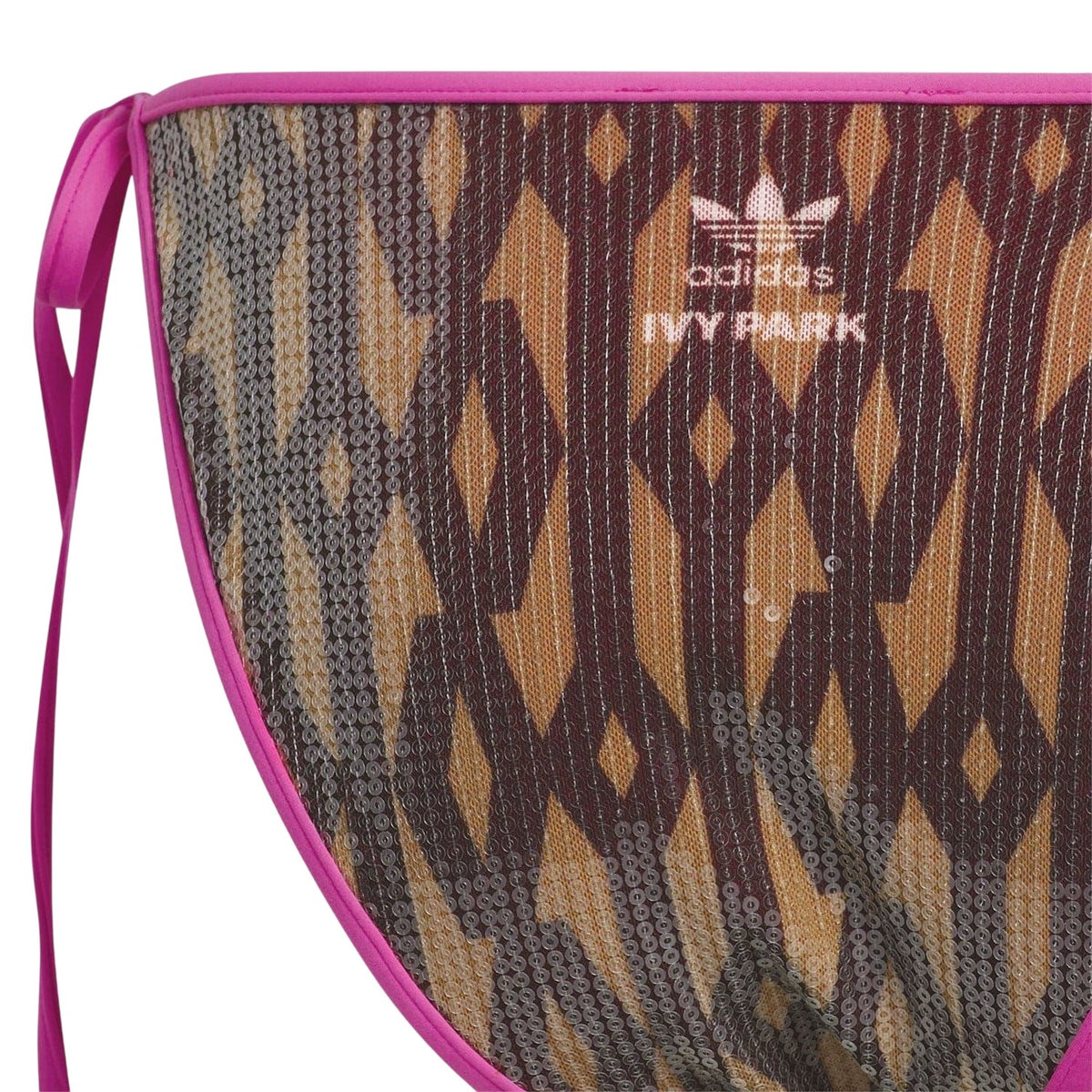 Brown-Pink - Side - Adidas Womens-Ladies Ivy Park Monogram Bikini Bottoms