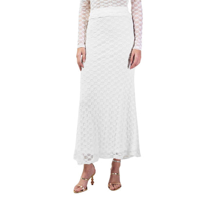 White - Lifestyle - Bardot Womens-Ladies Floral Lace Mid Rise Maxi Skirt
