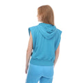Blue - Back - Adidas Womens-Ladies Studio Lounge Sleeveless Hoodie