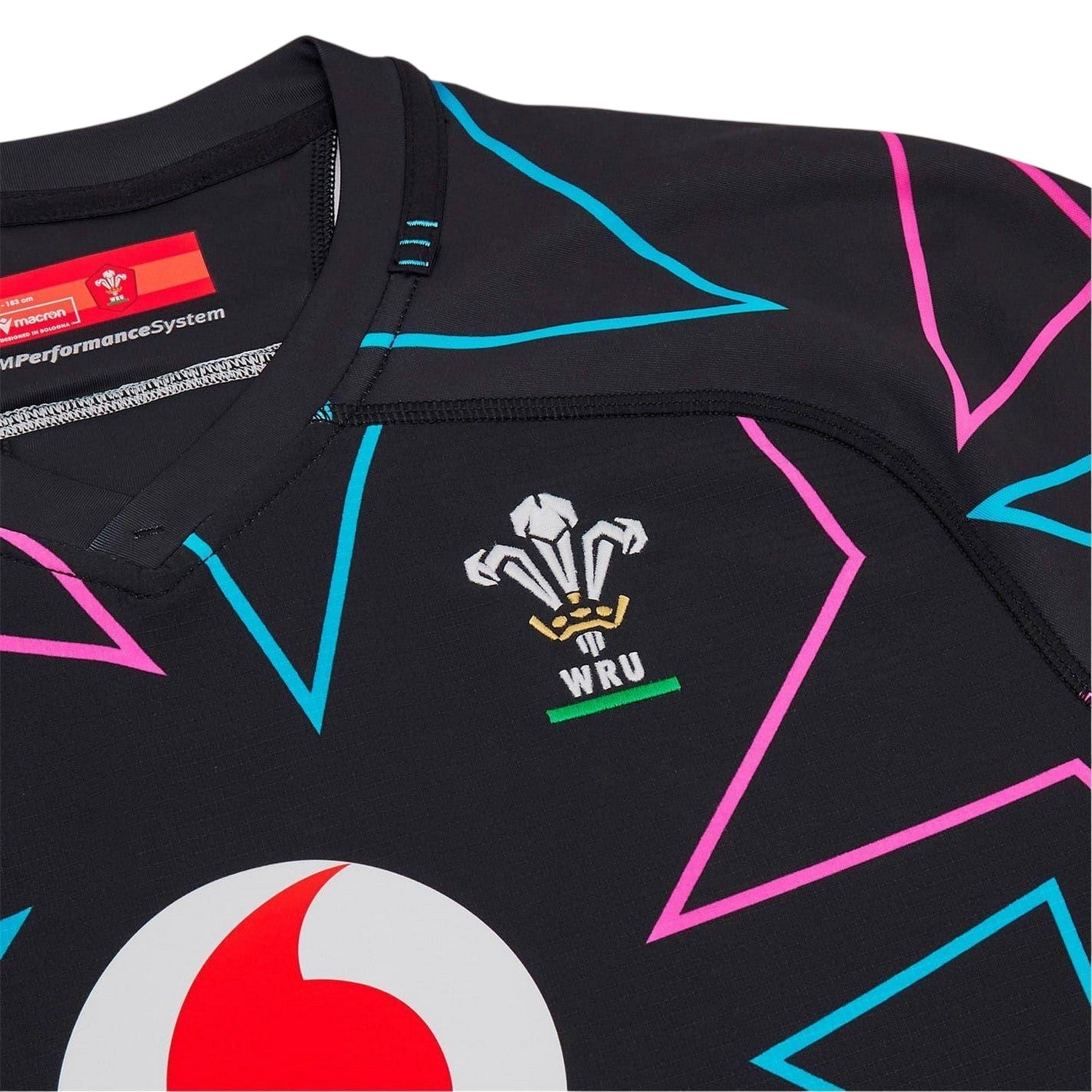Black - Side - Wales RU Unisex Adult Macron Away Shirt