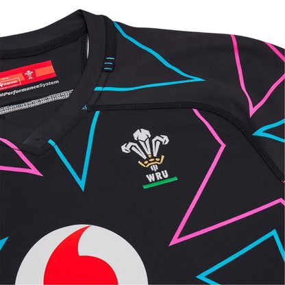 Black - Side - Wales RU Unisex Adult Macron Away Shirt