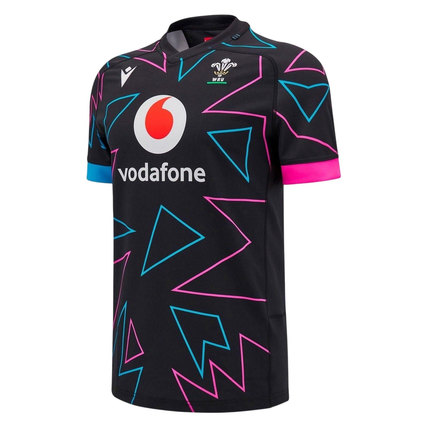Black - Front - Wales RU Unisex Adult Macron Away Shirt