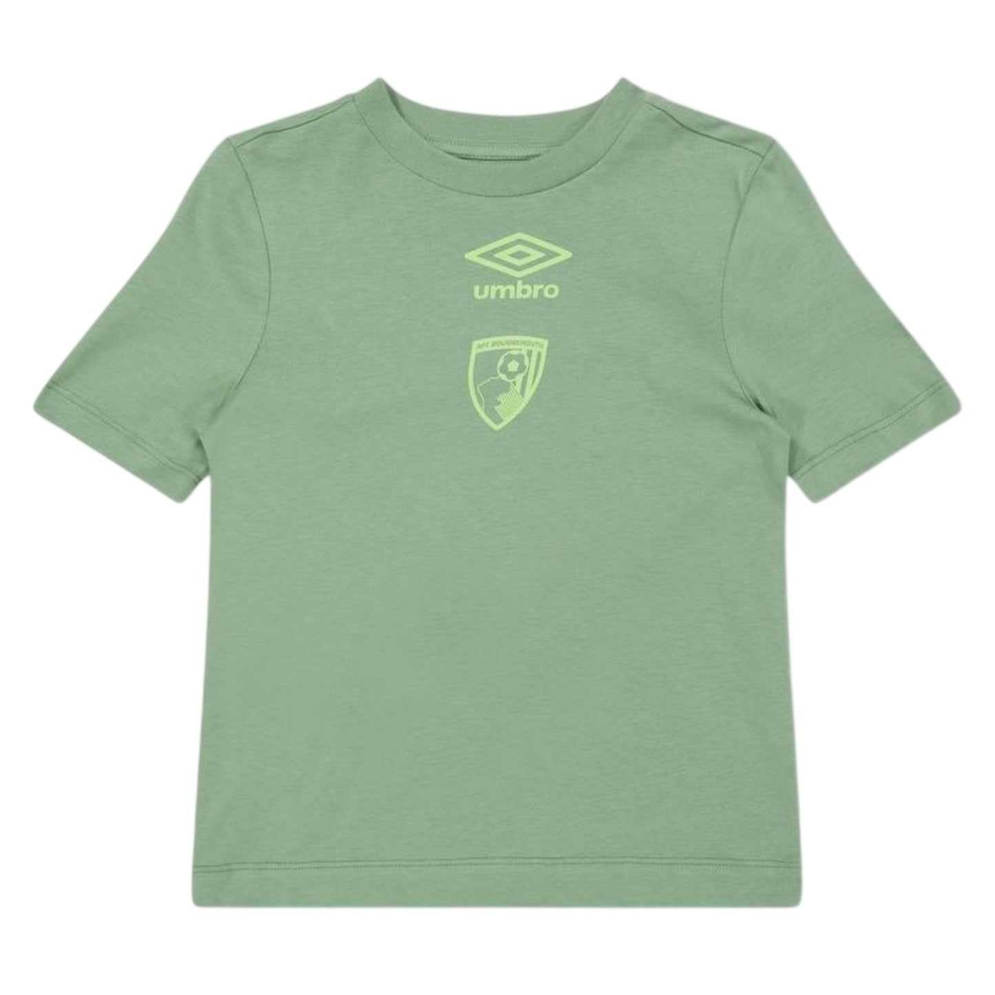 Sage Green - Front - Umbro Childrens-Kids Castore AFC Bournemouth Logo T-Shirt