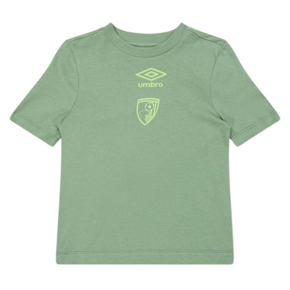 Sage Green - Front - Umbro Childrens-Kids Castore AFC Bournemouth Logo T-Shirt