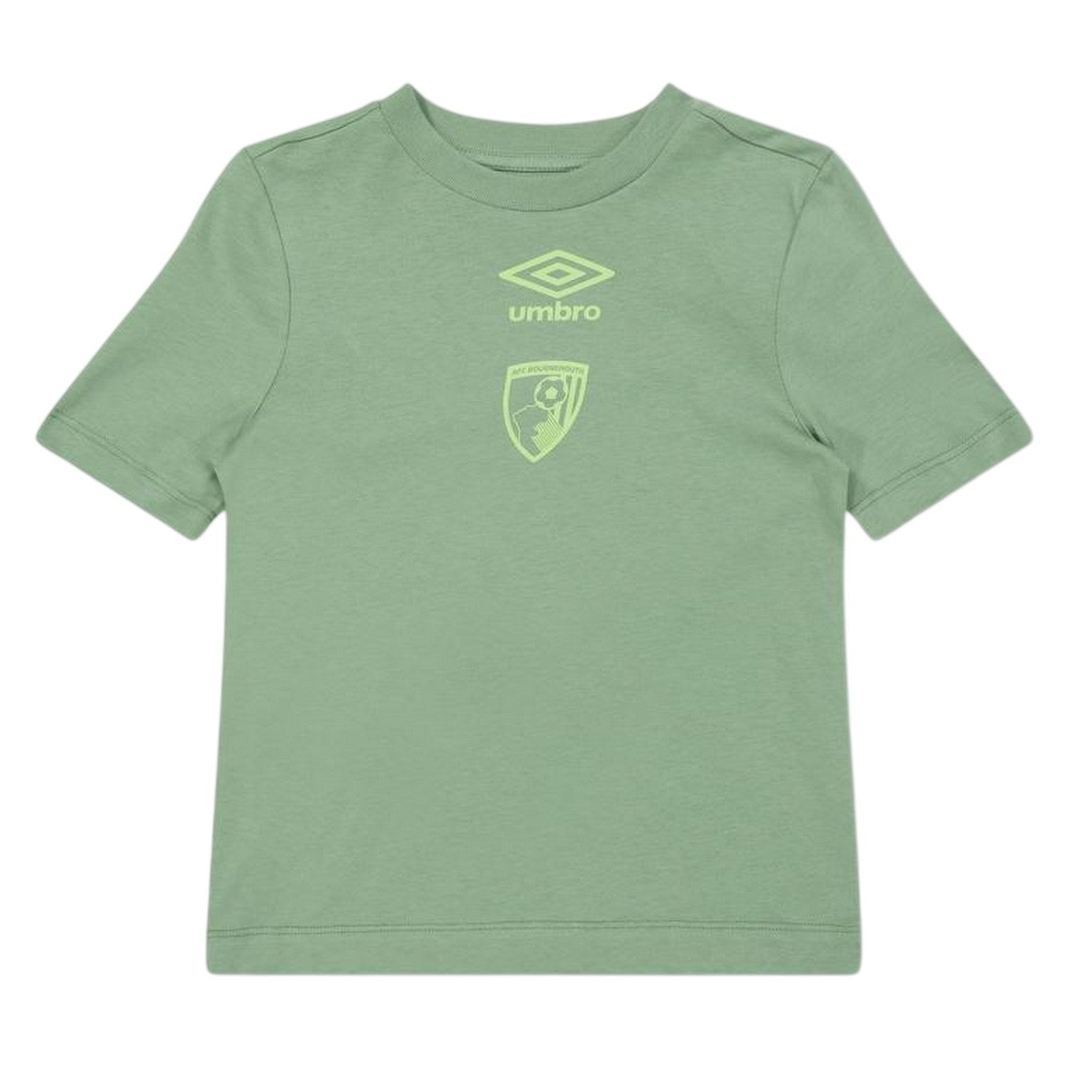 Sage Green - Front - Umbro Childrens-Kids Castore AFC Bournemouth Logo T-Shirt