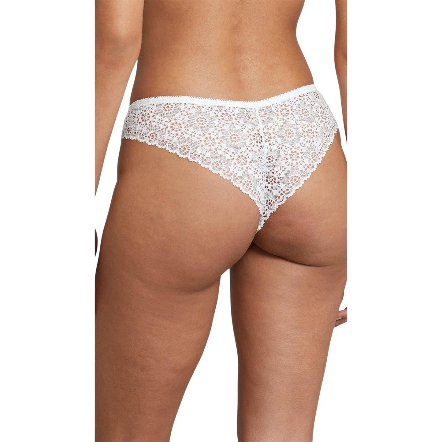 Cloud White - Back - Ralph Lauren Womens-Ladies Floral Pattern Lace Tanga