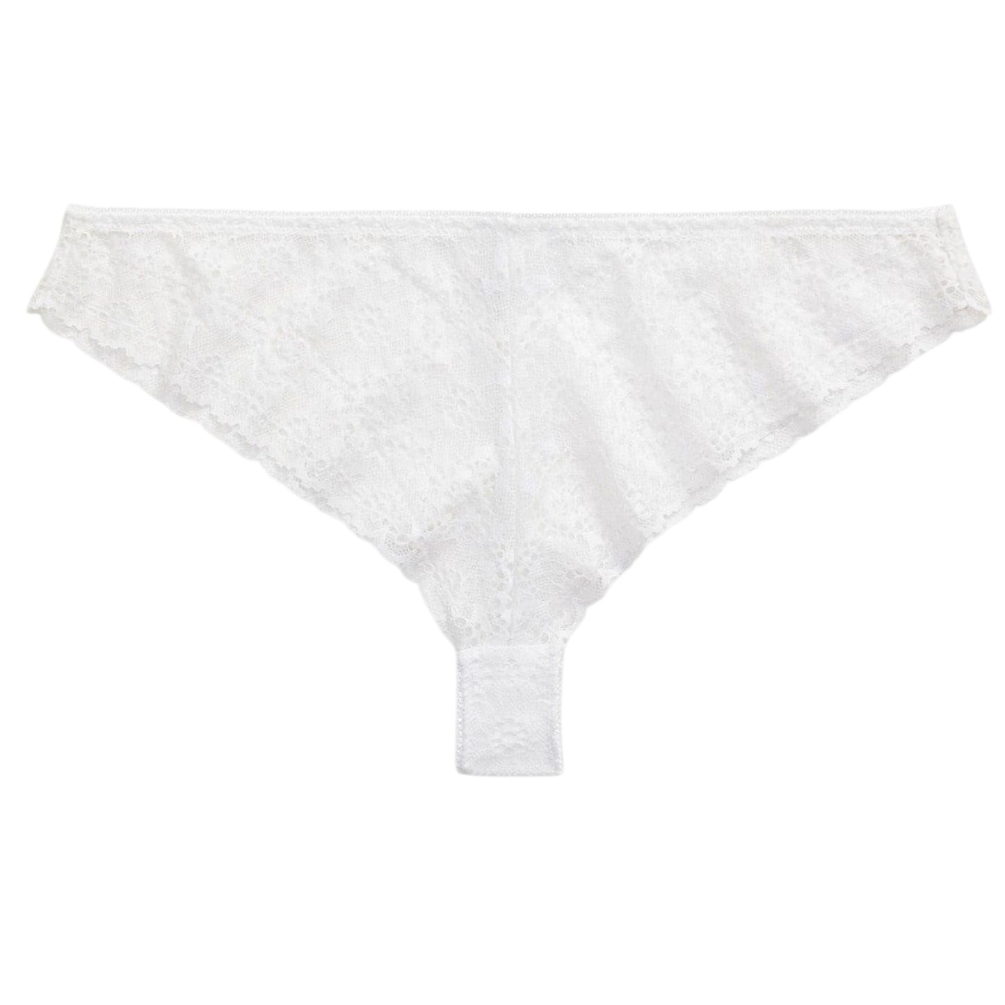 Cloud White - Front - Ralph Lauren Womens-Ladies Floral Pattern Lace Tanga