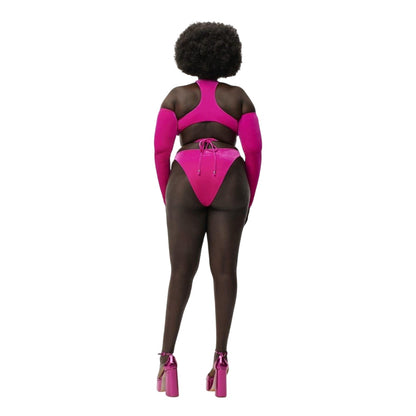 Pink - Lifestyle - Adidas Womens-Ladies Ivy Park Criss-Cross High Leg Bikini Bottoms