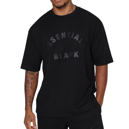 Black - Lifestyle - Blank Essentials Mens Arch Crew Neck T-Shirt
