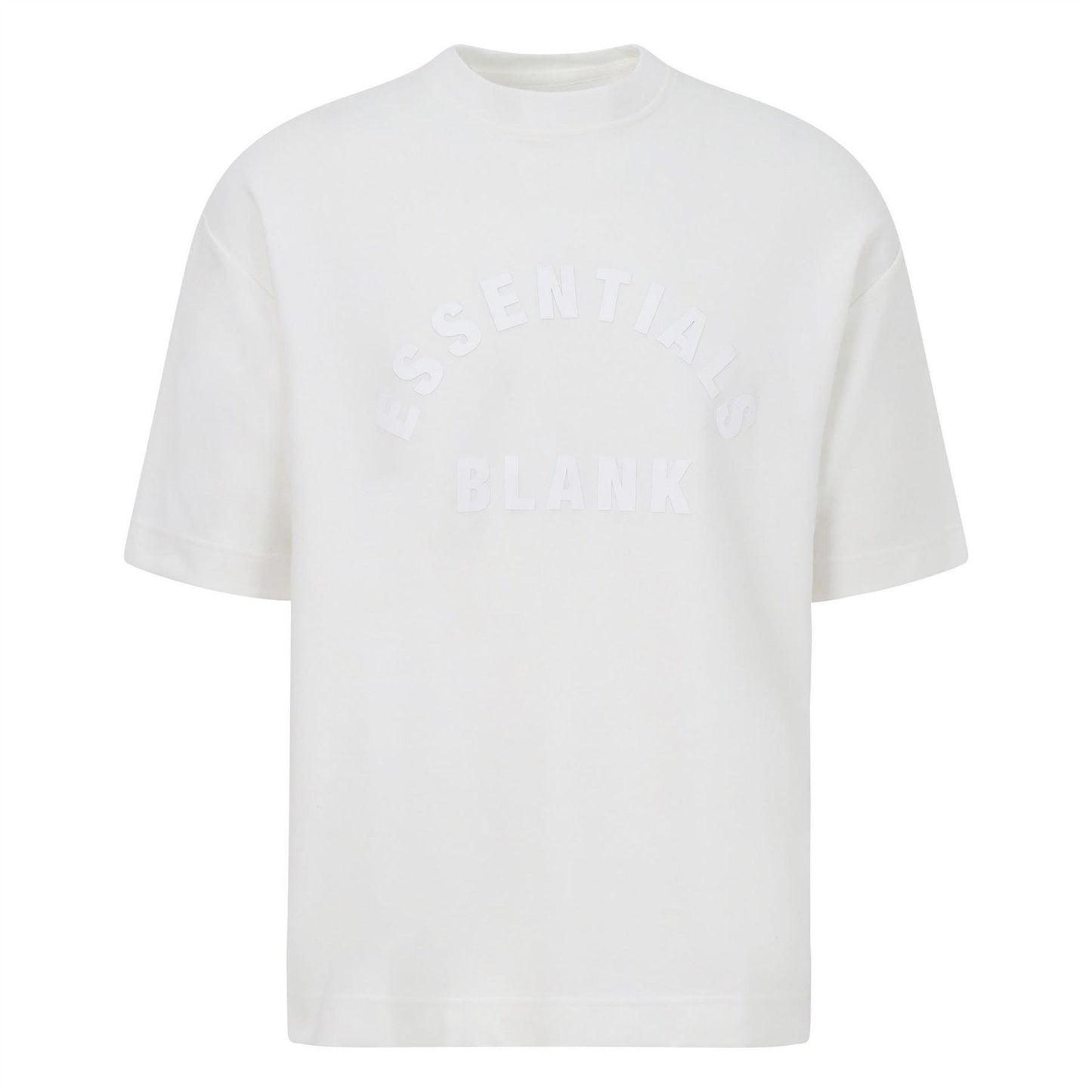 White - Front - Blank Essentials Mens Arch Crew Neck T-Shirt